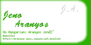 jeno aranyos business card